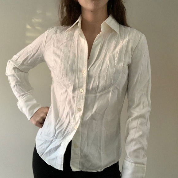 Vintage Banana Republic Gothic Ruffle Blouse 🌚 - Picture 1 of 3